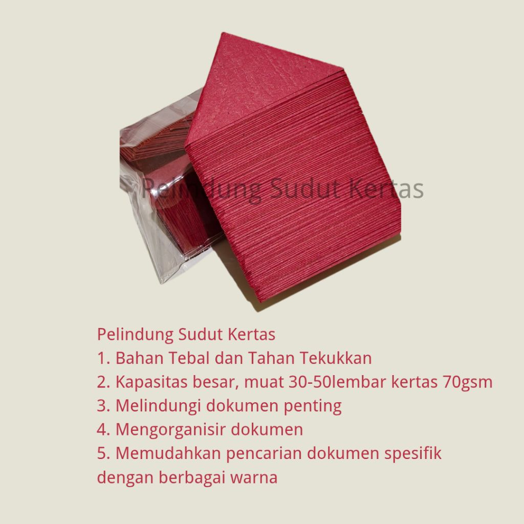 

Pelindung Sudut Kertas Document / Siku Kertas Isi 100 Pcs