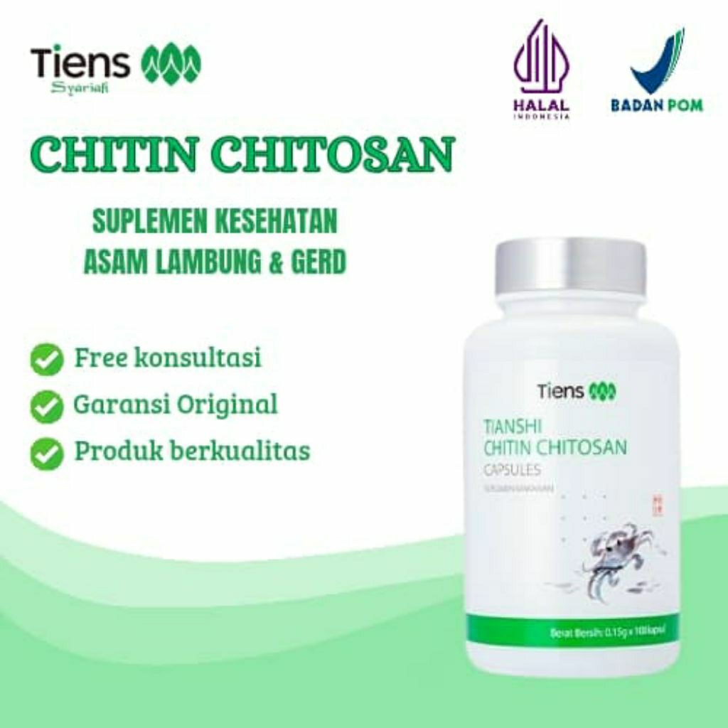 Tianshi Chitin Chitosan Original Tiens Kapsul - Serat Shitin Cina Solusi Asam Lambung Maag Gerd BPOM