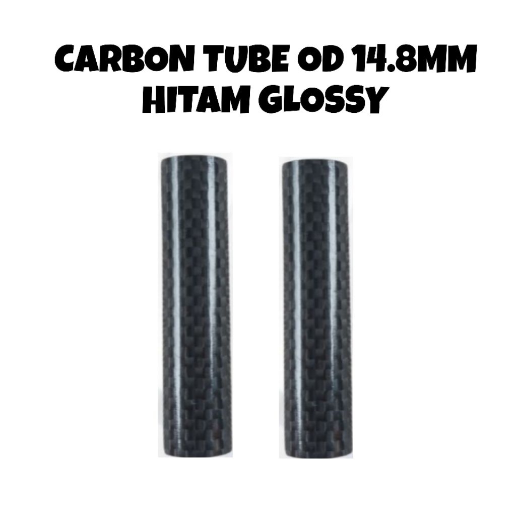 CARBON TUBE OD 14.8MM HITAM glossy