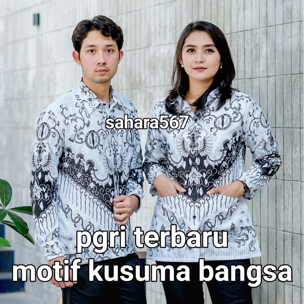 batik pgri motif kusuma bangsa terbaru Batik PGRI pria wanita terbaru lapisan furing bahan bsw atasa