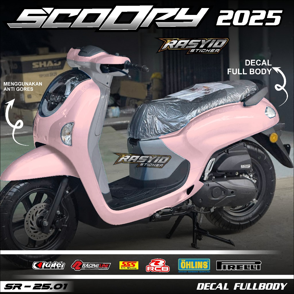 COD Sticker Decal Full Body Honda Scoopy Tahun 2025 Sticker Full Body Scoopy 2025 Motif Polos Scoopy