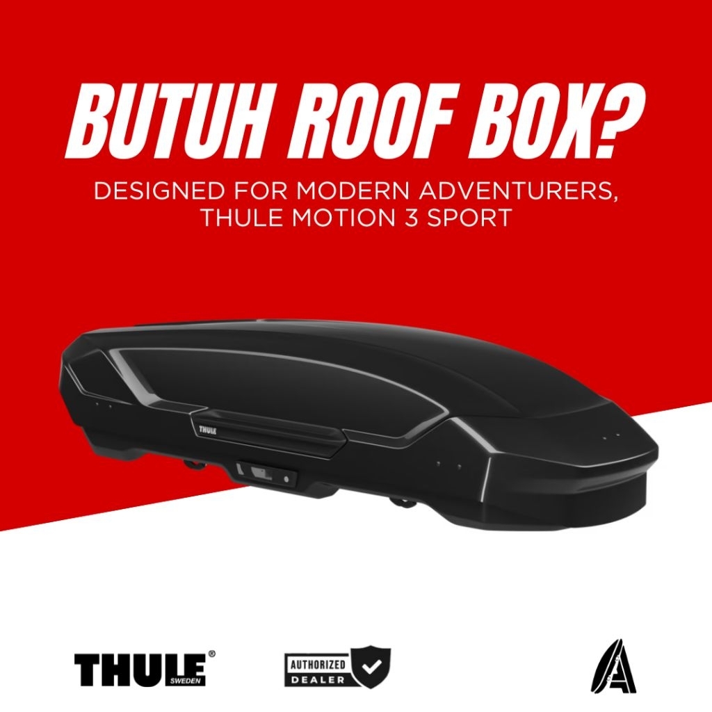 Bagasi Atas Mobil - Thule Motion 3 Sport (300L) - Roof Box Black Glossy 639600