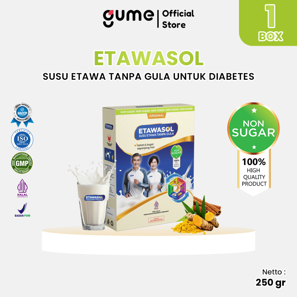 

Etawasol Susu Kambing Bebas Gula Untuk Membantu Mengatasi Diabetes dan Hipertensi Kemasan 250gr