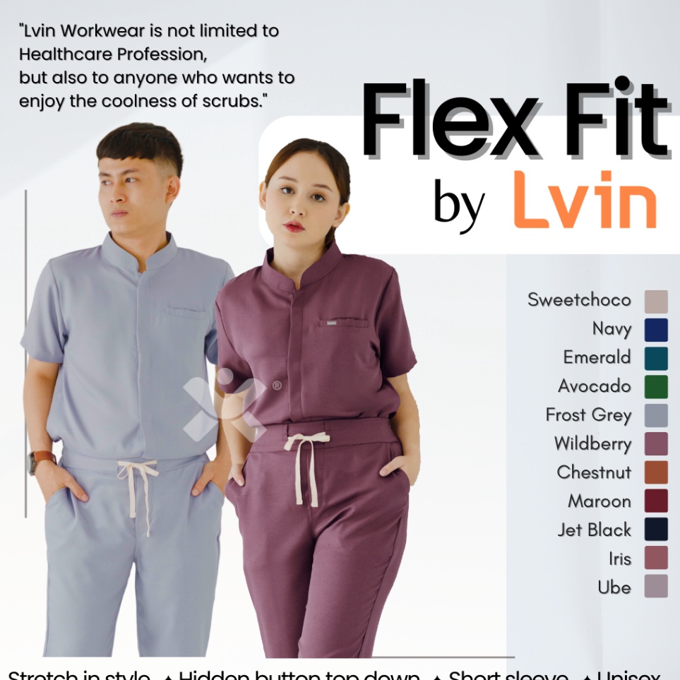 COD   Lvin  FLEX FIT  Baju OKA  Baju Jaga  Set Baju Celana Jaga Oka  Dokter Lengan Pendek  Baju OK  