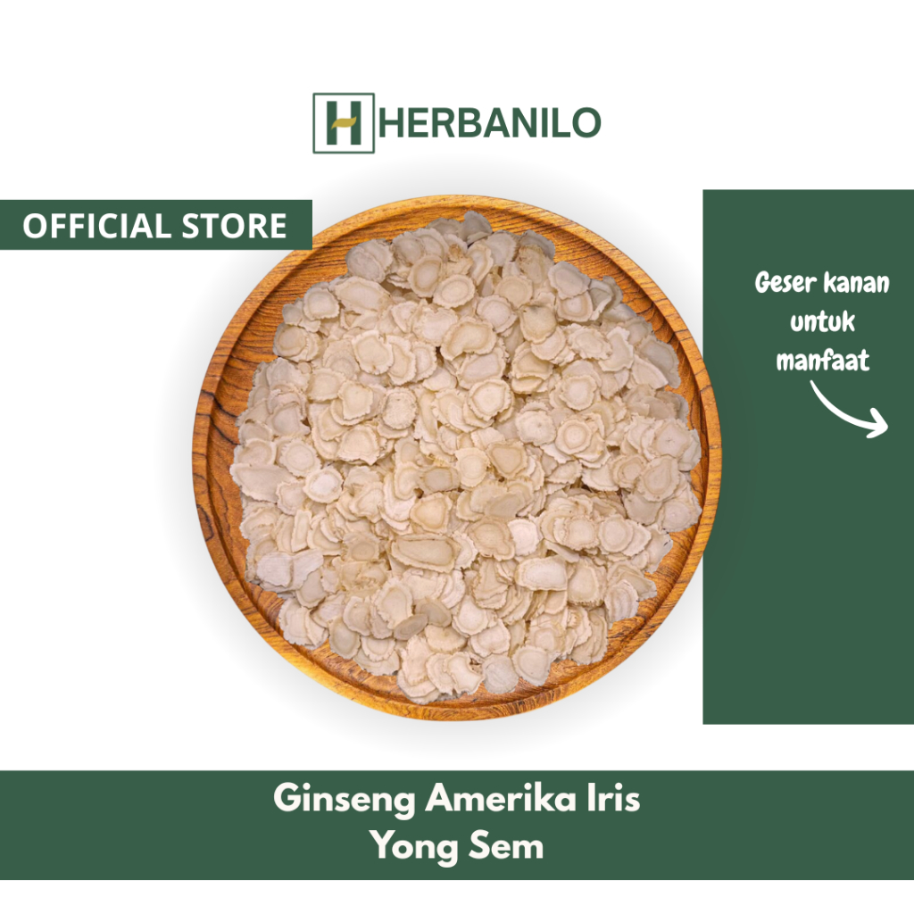 

Herbanilo - Ginseng Kering Iris / Yong Sem / American Ginseng Slice 3.75 Gram