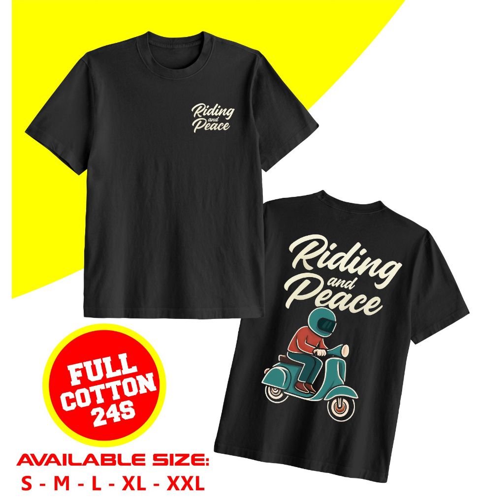 Kaos Vespa classic matic pria wanita cotton soft 24s