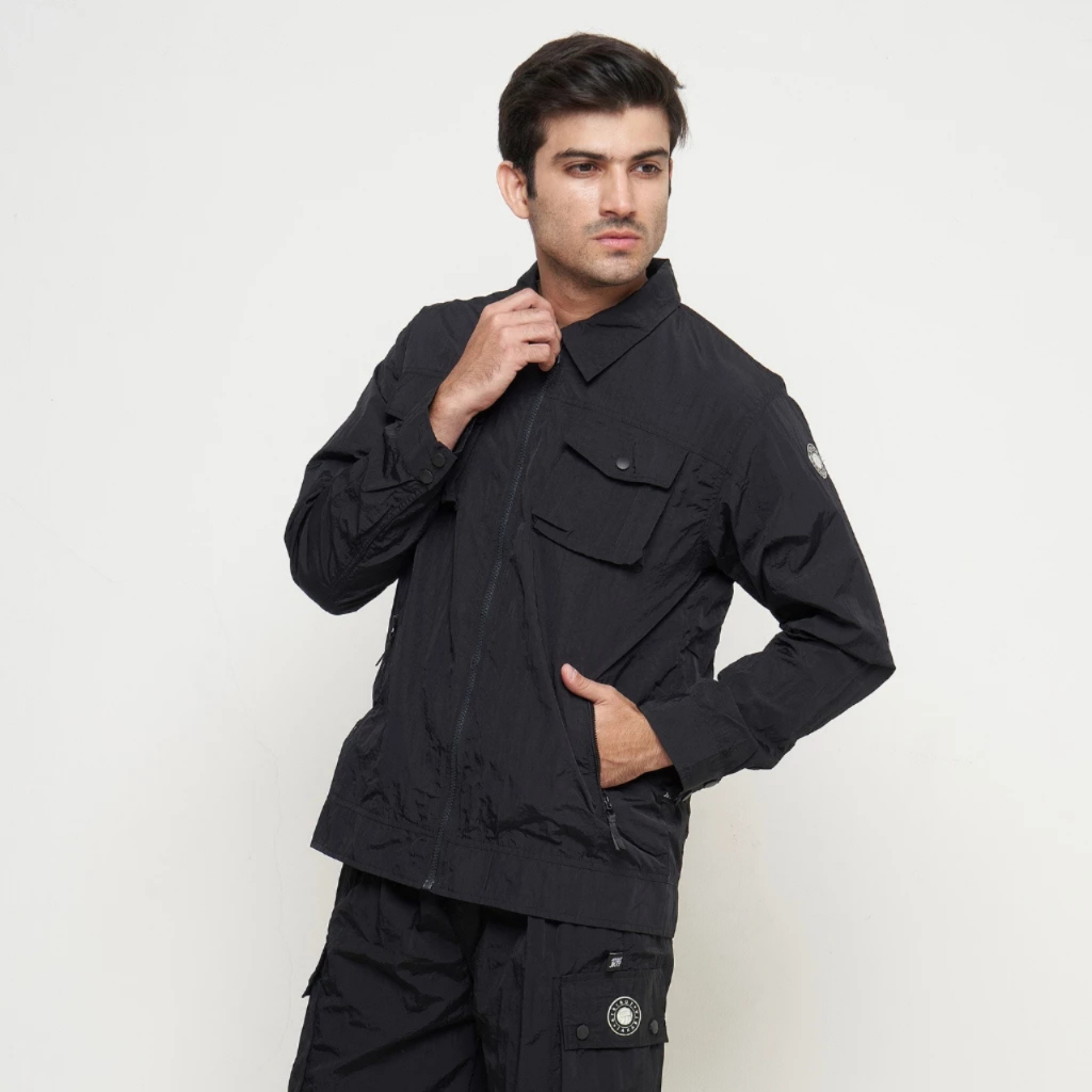 Overshirt Nylon Crinkle - Black Overshirt Nylon