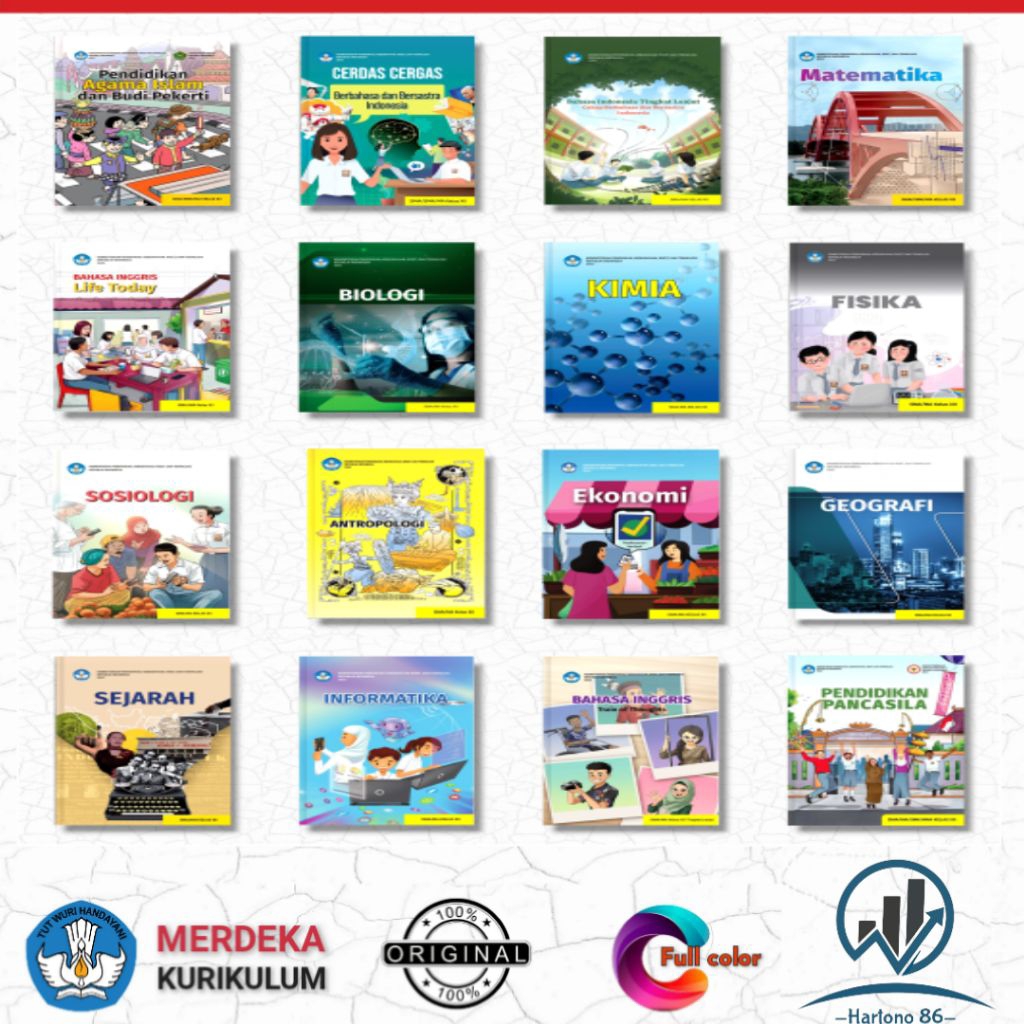 Buku paket siswa Untuk SMA/MA/MAK kelas 12 kurikulum merdeka Matematika PAI Bahasa indonesia ppkn pk