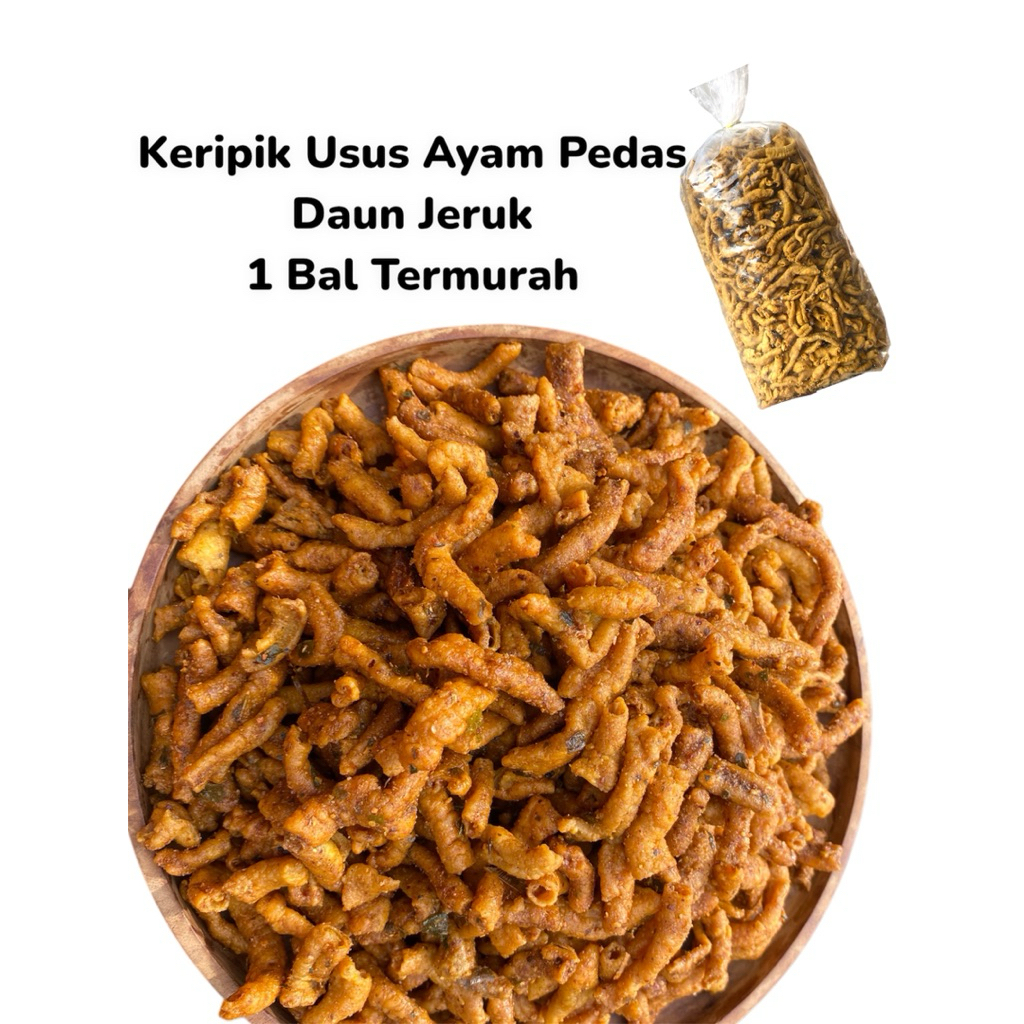 

KERIPIK USUS AYAM PEDAS 1 Bal Termurah