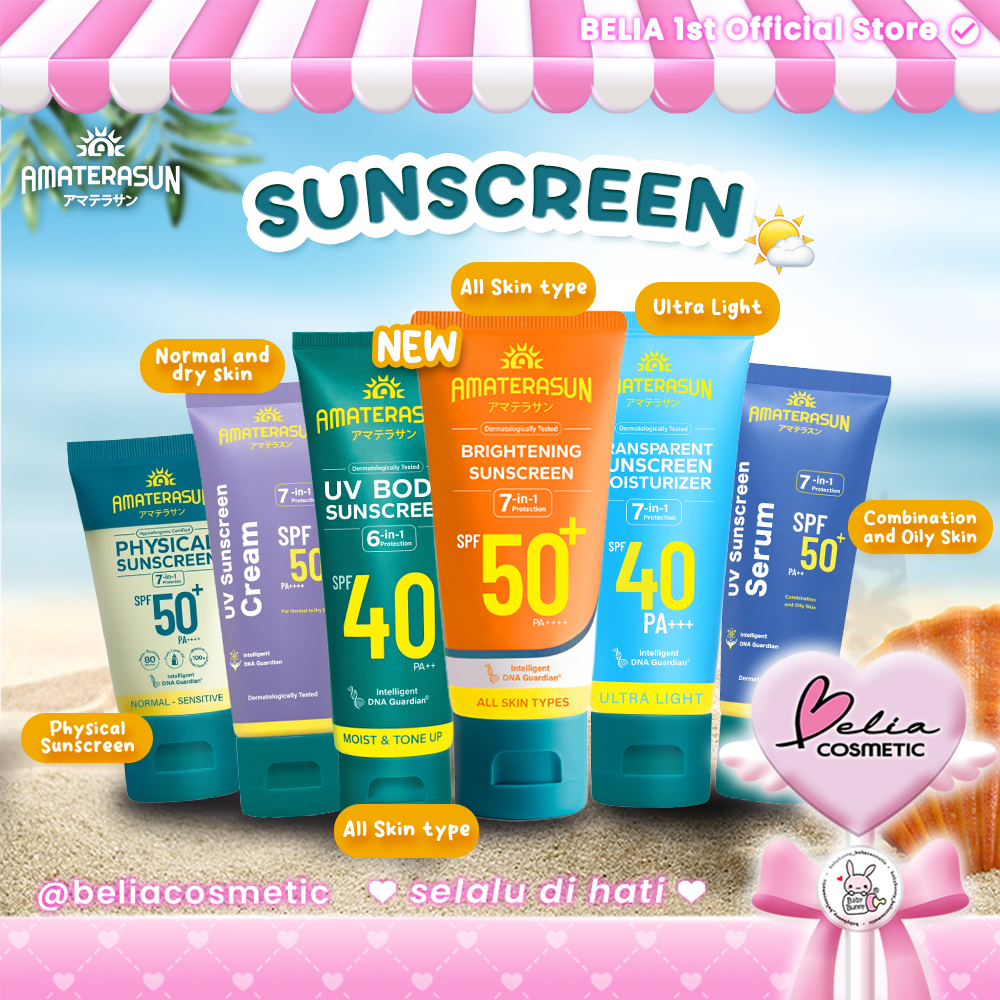 [ BELIA ] AMATERASUN Sunscreen Series | UV Serum | Transparant | UV Body Sunscreen | Sunshield | Gel