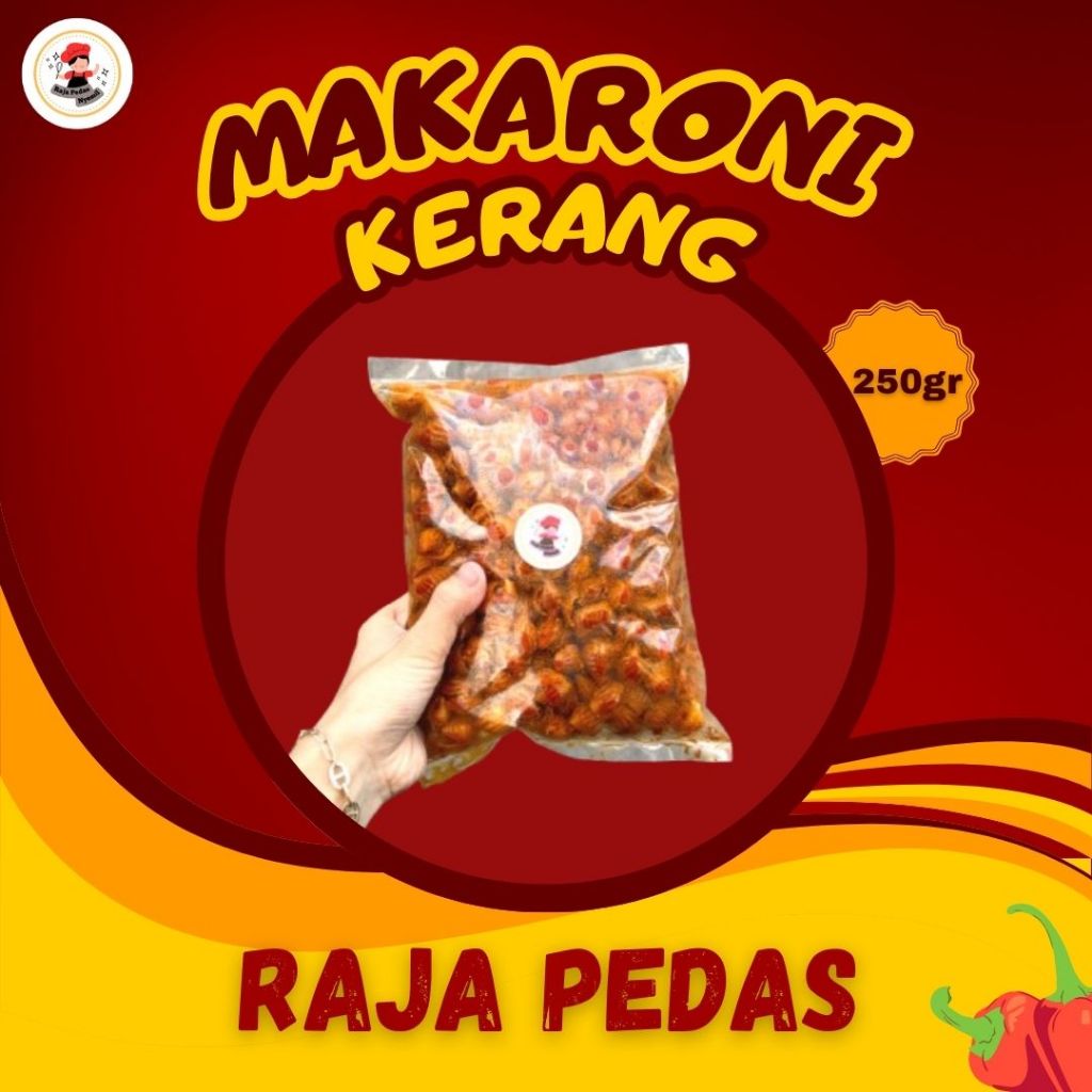 

250gr-Makroni kerang pedas gurih cemilan viral enak