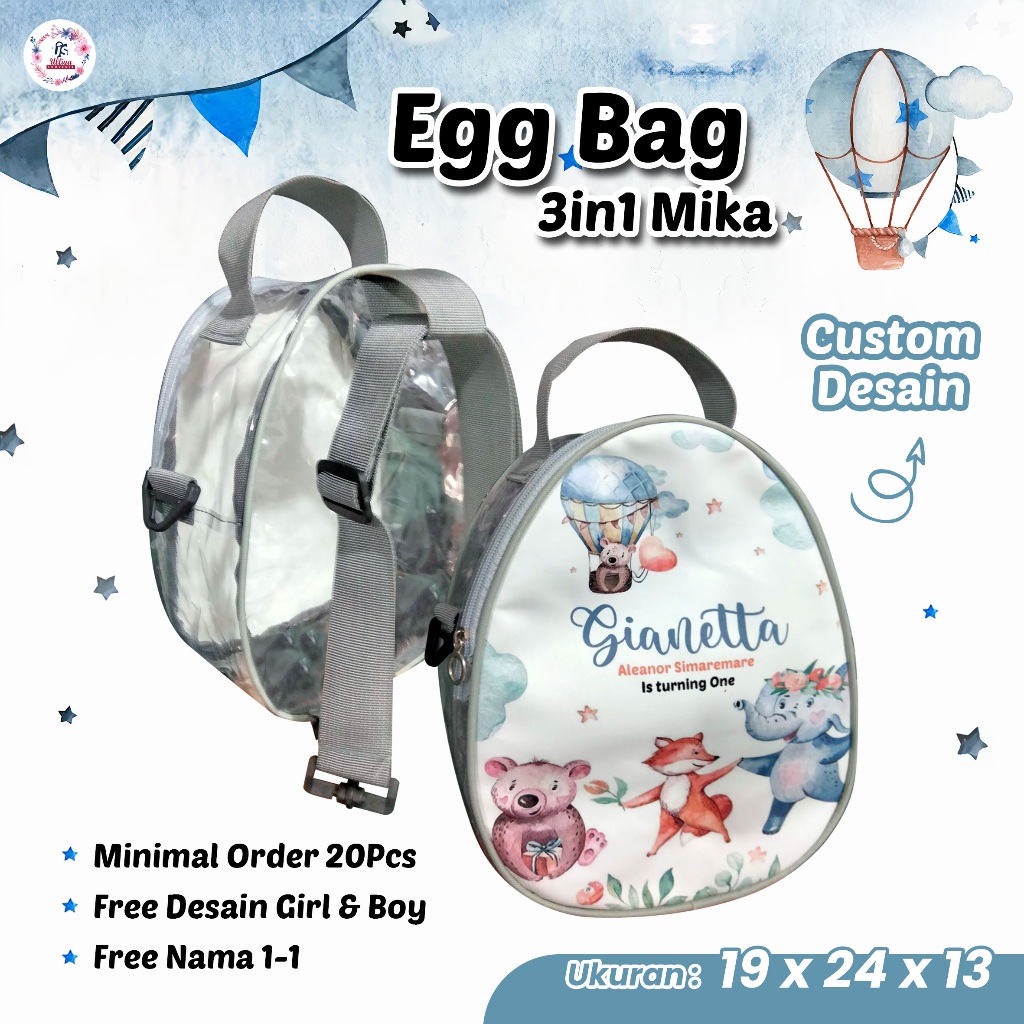 

PREMIUM MODEL EGG BAG 3in1 MIKA Tas Ultah Murah Di Bawah 20 Ribuan Tema Under Sea Dan Bisa Custom Tema Cewek Cowok, Foto, Nama