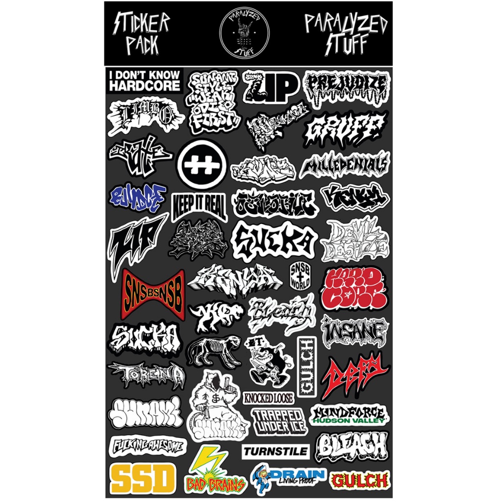 

NEW (VOL VI) 43PCS STICKERPACK BAND HARDCORE STIKER LAPTOP ZIP SUNAMI BLEACH DEFY SNSB KENYA
