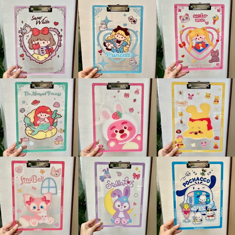 

Papan Klip Ujian Perlengkapan Sekolah Karakter Kartun Sanrio Disney Pooh Lotso Buzz Sailormoon Alice Capybara Ariel Linabell Stella Lucu Unik Hadiah Gift
