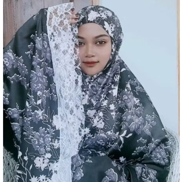 ErErCollection - Mukena Dewasa Silk Premium 2in1 Motif Printing Renda Mewah