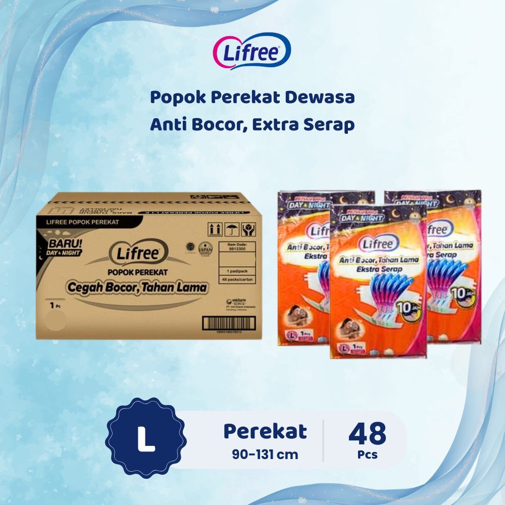HEMAT  48pcs Lifree Popok Dewasa Perekat L - popok lansia