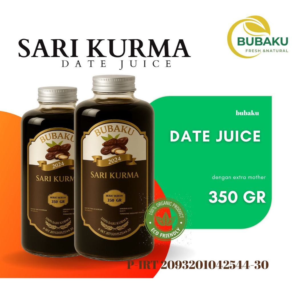 

Sari Kurma Isi 350 gram Grade A+ 100% Bebas Gula - BUBAKU