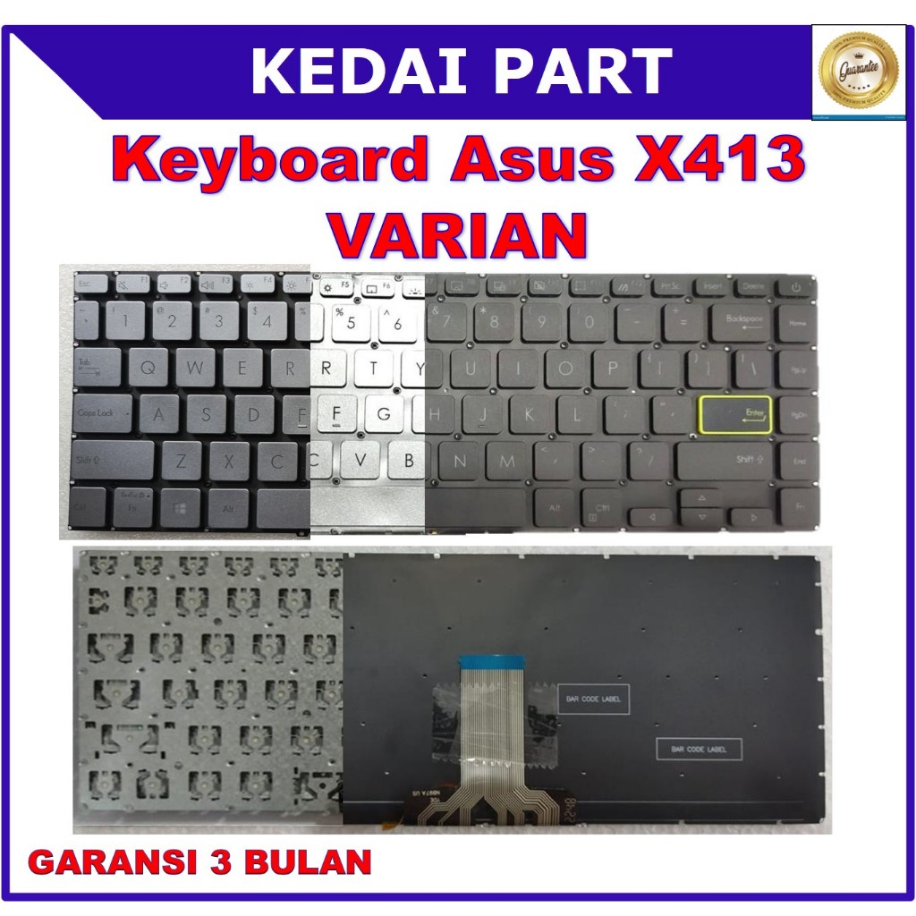 Keyboard Asus Vivobook 14 X413 E410 S433 S433EA S433EQ S433FA S4600 Silver Backlight Backlite