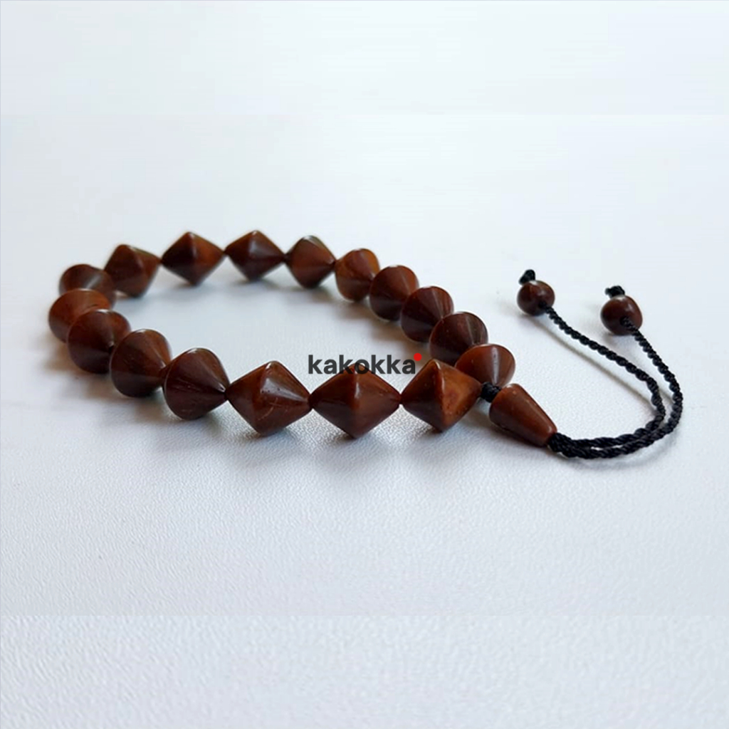 gelang tangan kayu kaukah kaokah kokka koka motif wajik 8mm buat pria wanita model serut cewek cowok