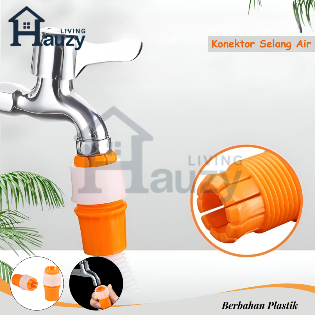 Hauzy - Konektor Selang Sambungan Kran Air Flexible/Konektor Selang Keran Air Sambungan Selang Air F