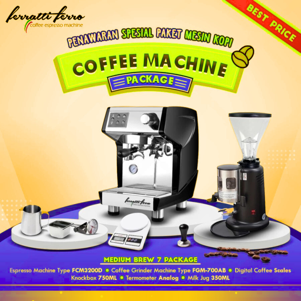 Paket Mesin Kopi Espresso / Mesin Kopi Ferratti Ferro - Medium Brew 7