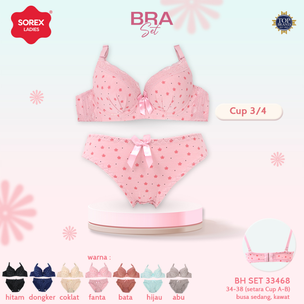 Sorex Bra Set Kawat Kait 3 Setara Cup A-B + CD Cutting Mini BH Set 33468