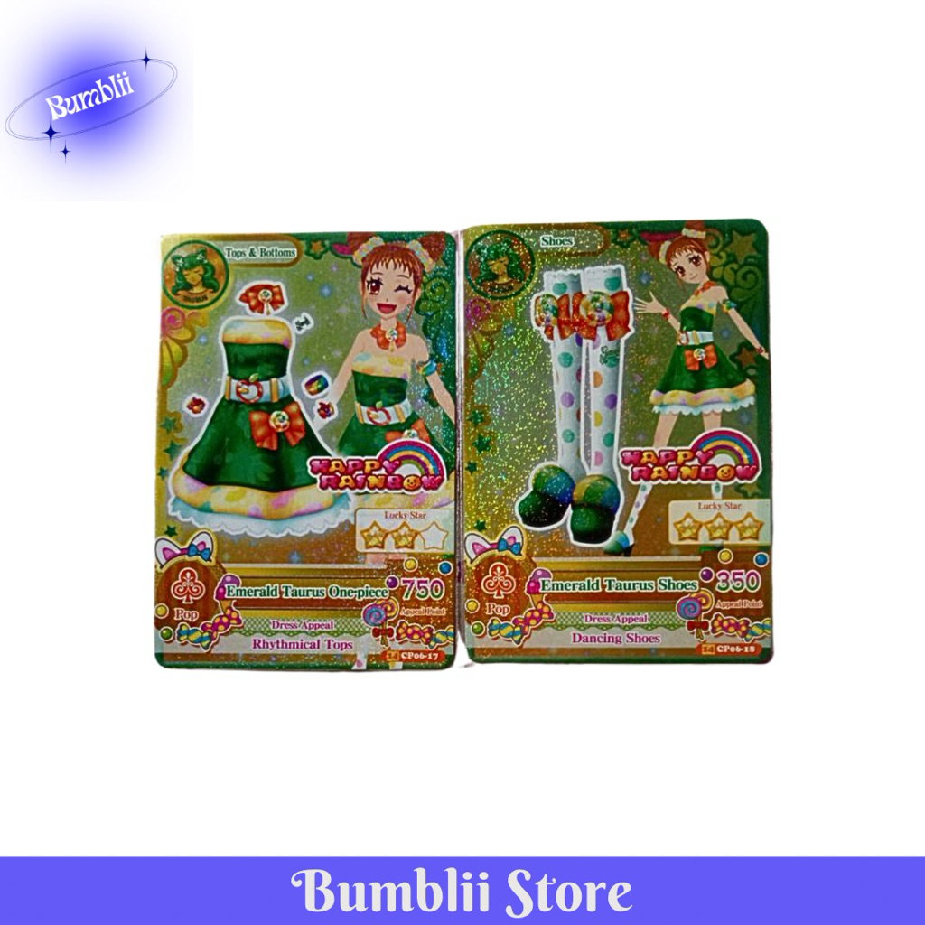KARTU AIKATSU TAURUS CP EMERALD HAPPY RAINBOW SET OTOME s2v6