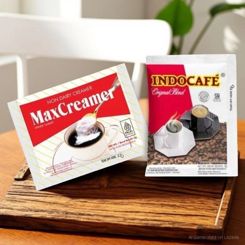 

INDOCAFE Original Blend sachet 2 gr kopi tanpa ampas Max Creamer Sachet 3gr Jodoh nya kopi 10 Sachet