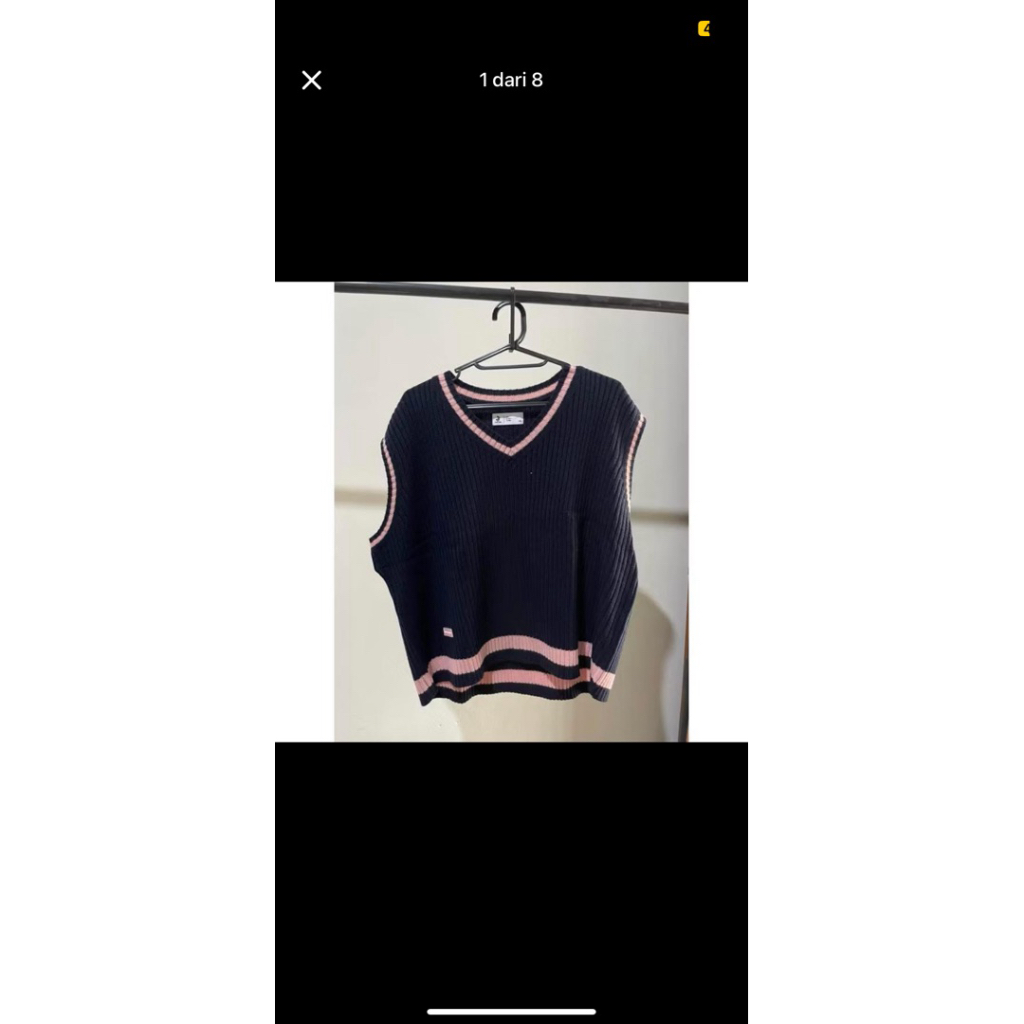 vest 3second original hitam pink