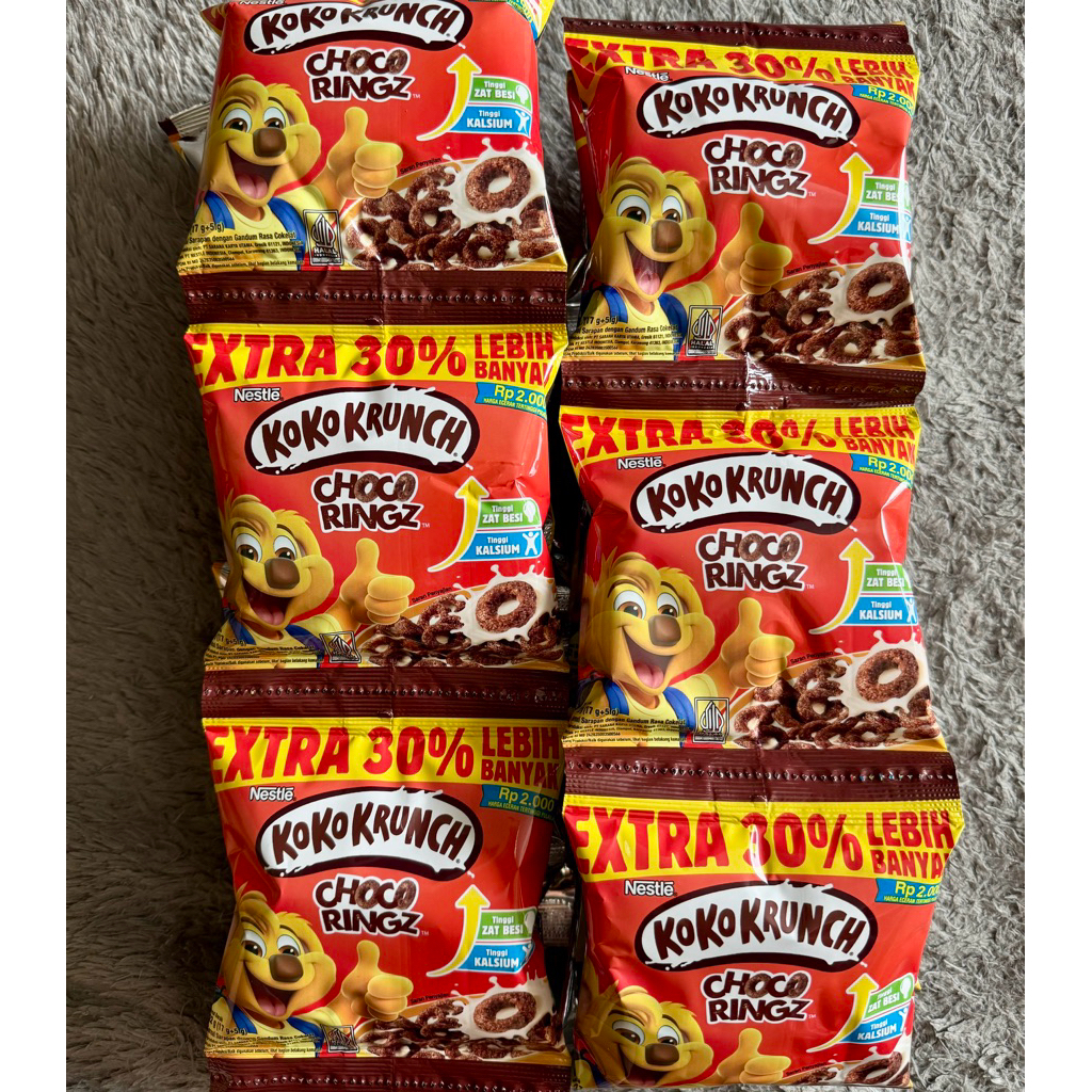 

Kokokrunch Choco ringz renteng ( 22gr x 10 ) ECER per rtg