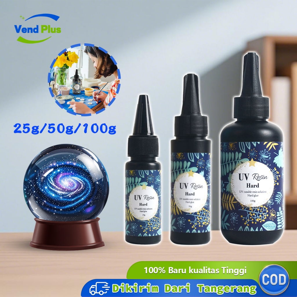 

Resin UV Bening UV Resin Hard 25/50/100g DIY Resin Clear Tidak Berbau Lem UV Resin Hard