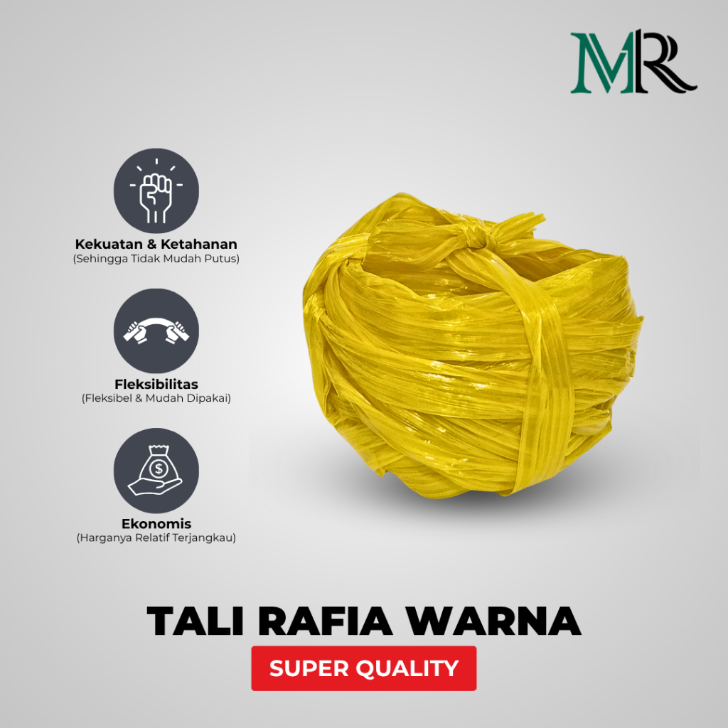 

Tali Rafia Warna - 1 Pack Isi 20 Gulung (4 Warna Random) - Kuat & Tahan Lama