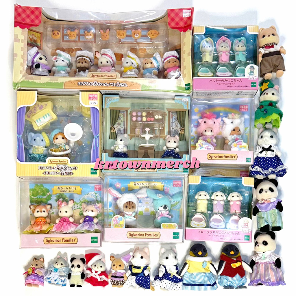 [READY] SYLVANIAN FAMILIES SHARING Curly Ear Cat Family Fairy Tale Penguin Panda Rabbit Fisher Chris