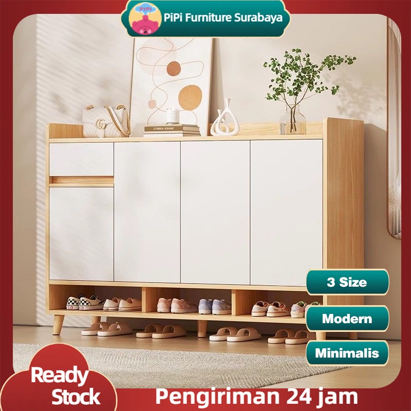 PiPi Furniture Lemari Sepatu Tertutup Rak Sepatu Susun Tertutup Rak Sepatu Rak Sepatu Tertutup