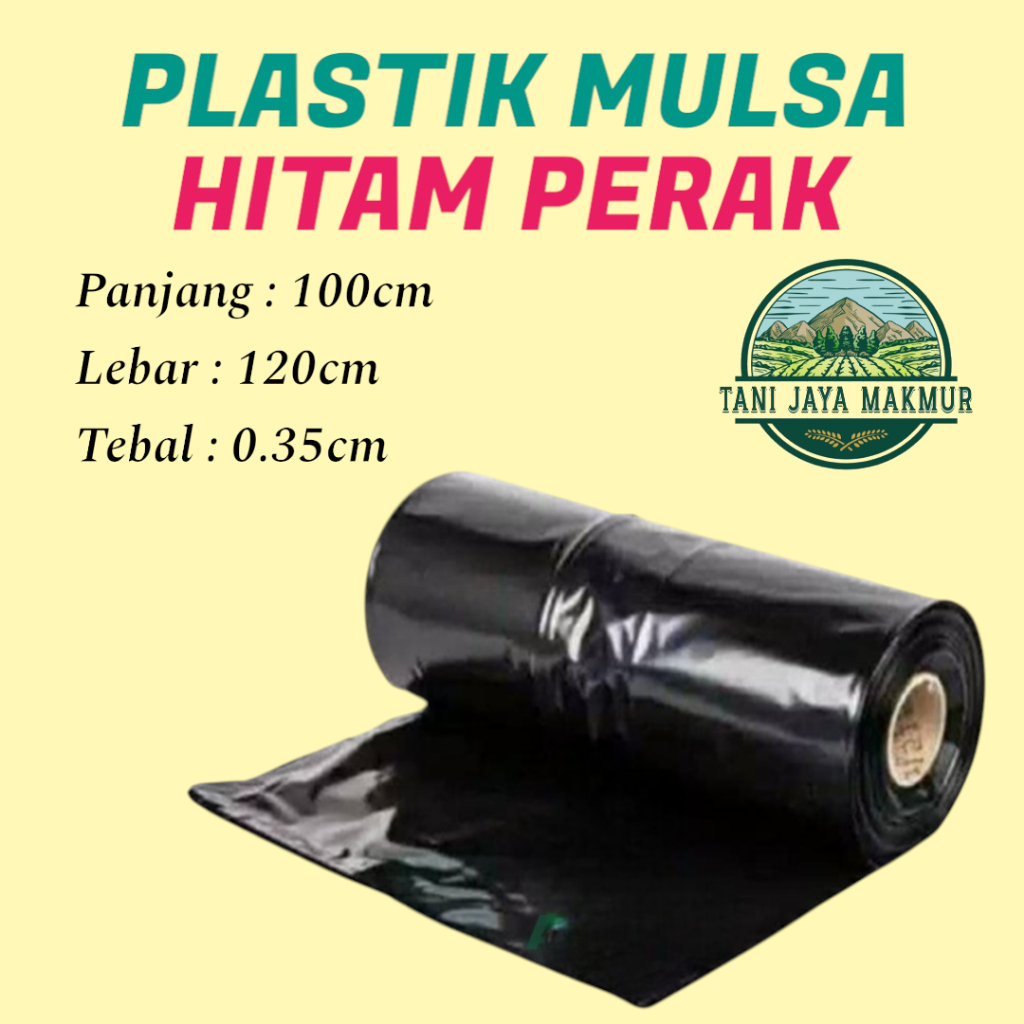 (ECER METERAN) PLASTIK MULSA HITAM PERAK KEMASAN PLASTIK PACKING PLASTIK TANAMAN LAYANG LAYANGAN