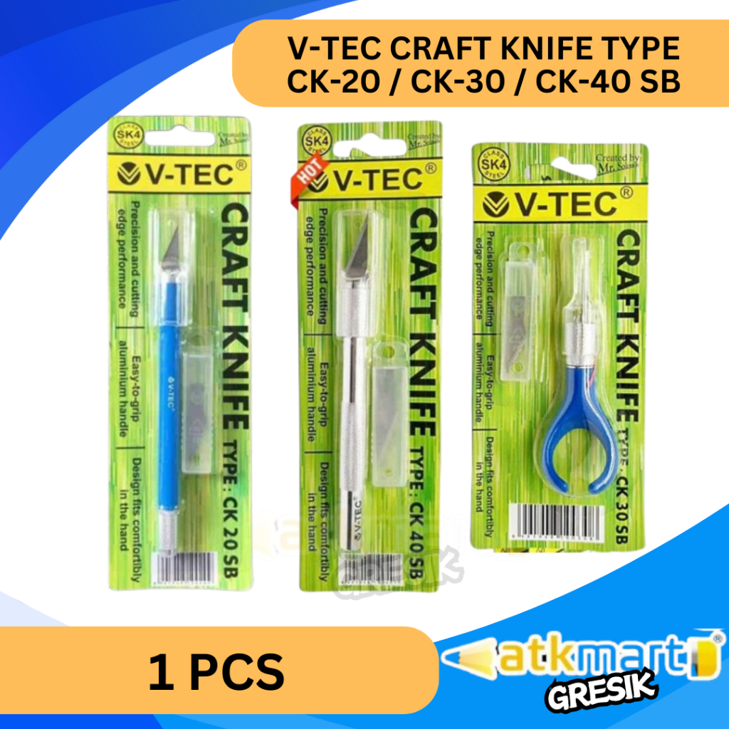

V TEC CRAFT KNIFE TYPE CK-20 CK-30 CK-40 SB / PISAU UKIR / CUTTER KERAJINAN TANGAN