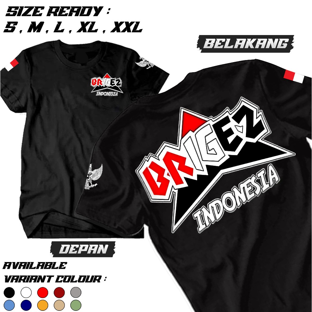 mmmkaos - Kaos Brigez Indonesia Terbaru - Baju Komunitas Motor Indonesia - Kaos Ormas - Kaos Pria Wa