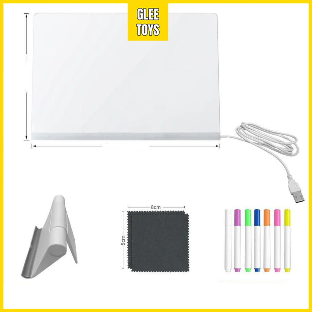 

GLee Acrylic Planner List LED Aesthetic Akrilik Drawing Papan Lukisan Transparan Board Lampu