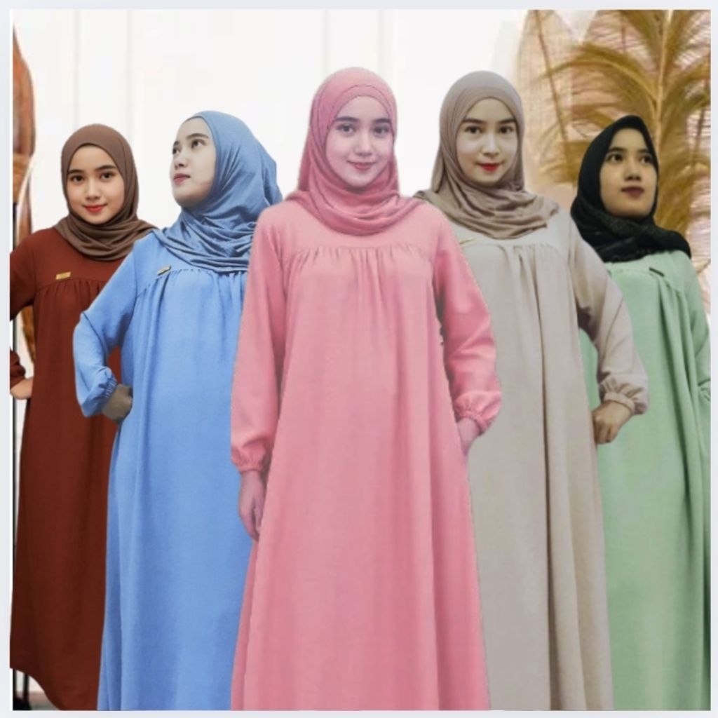 Baju Gamis Crinkle wanita dewasa | Pakaian Muslim Harian Terbaru | Gamis Crinkle dewasa harian / Gam