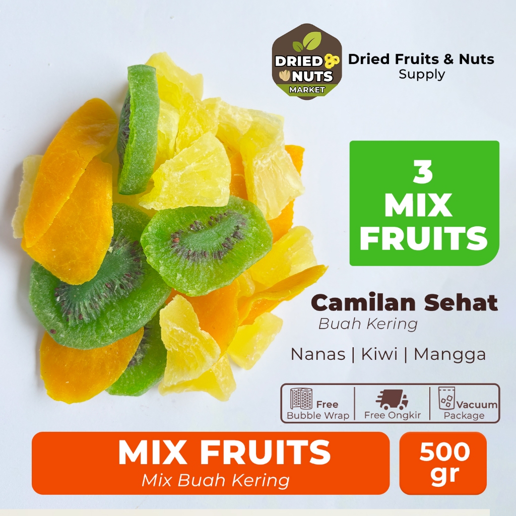 

MIX FRUITS Buah Kering 500gr | Mix Buah Kering Premium | Campuran Buah Kering Sehat