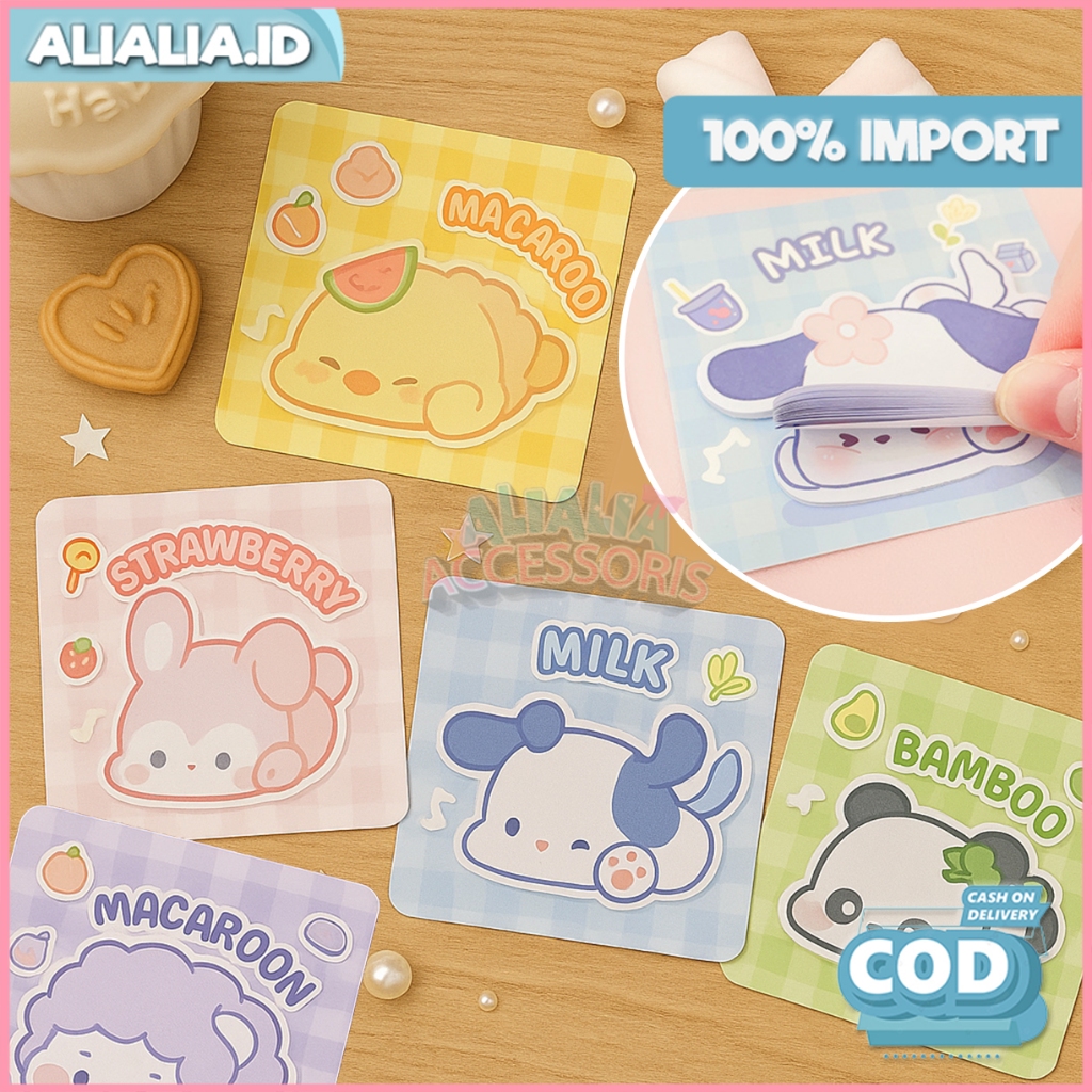 

Sticky Notes Karakter Kartun Hewan Kertas Catatan Tempel Mini Memo Note Motif Lucu Alat Tulis