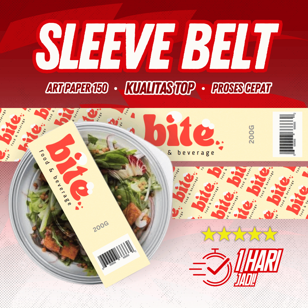 

Cetak Paper Sleeve Belt, Custom Sleeve Belt Art Paper 150 gsm, Label Kemasan Makanan