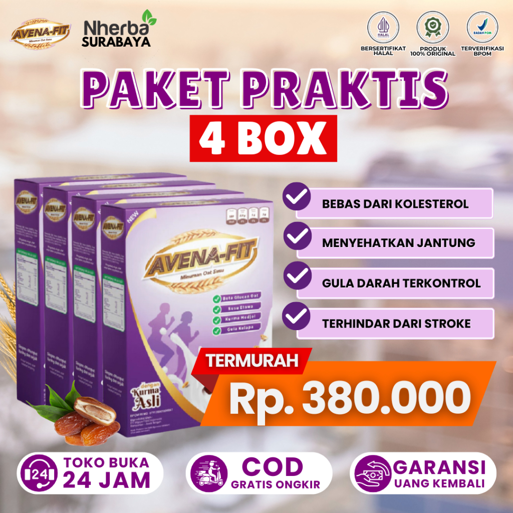 

Avenafit Paket Praktis 4 Box - Mengatasi Kolesterol Berlebih Pada Tubuh