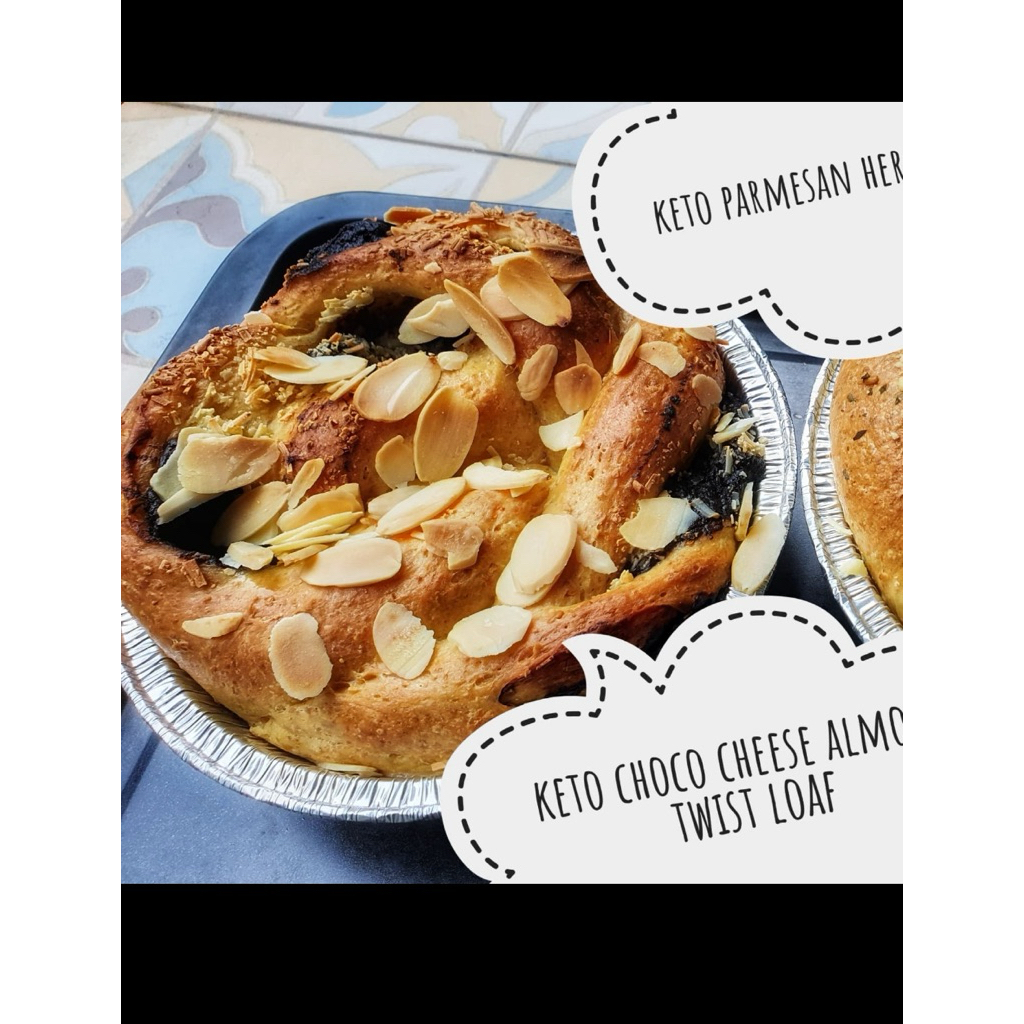 

Roti Keto Almond Choco Cheese Twist