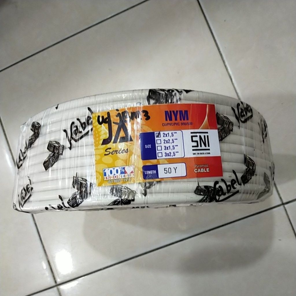 Kabel Listrik NYM 2 x 1,5 JA series by pyramide cable 1 rol