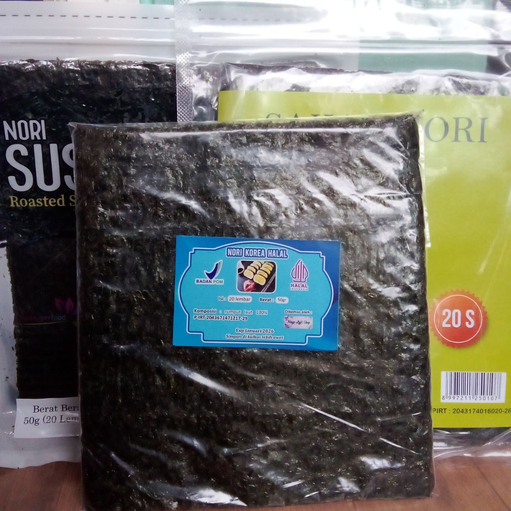 

Nori sushi isi 20 Lembar halal Java sakao seaweed rumput laut kulit sushi bungkus kimbab bento