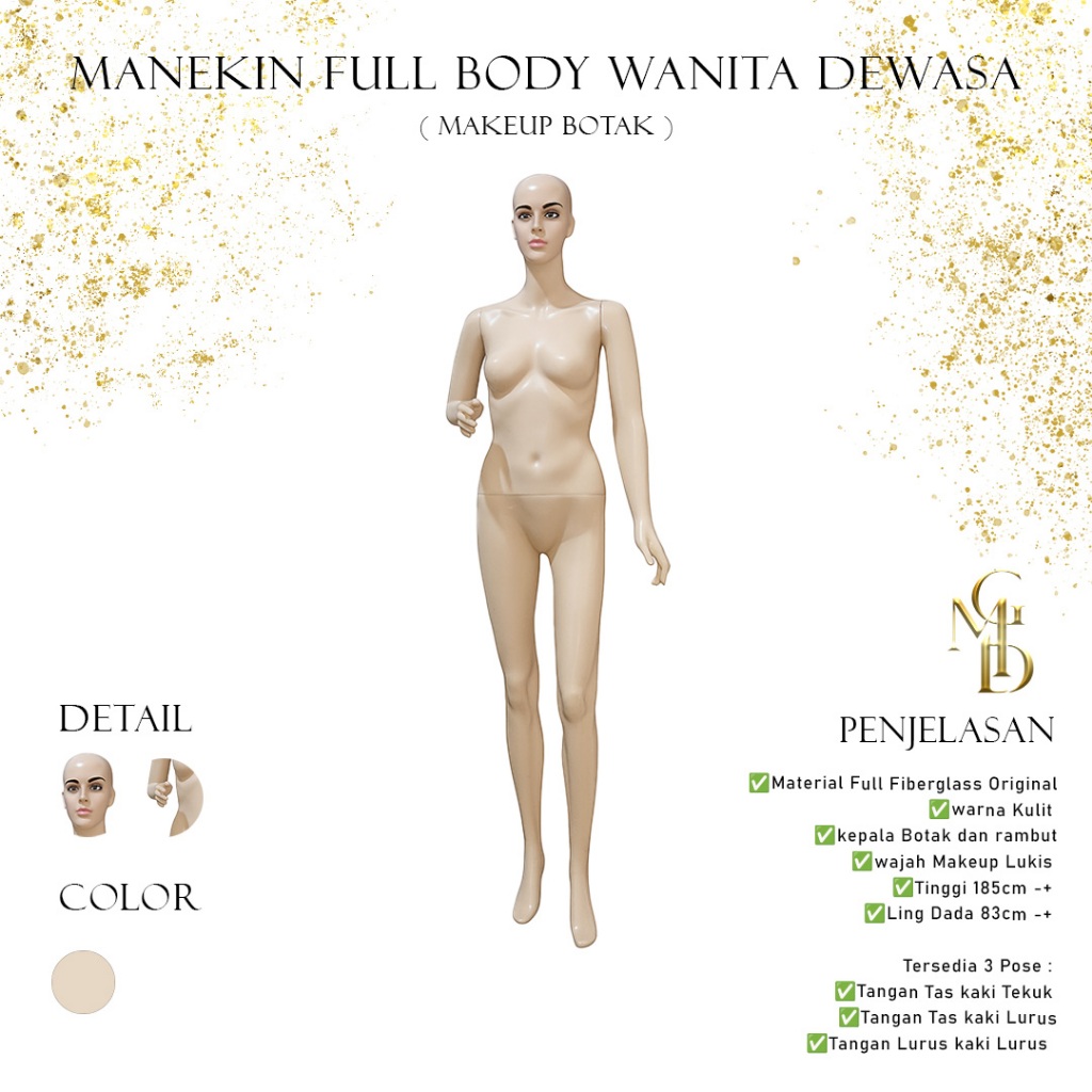 Manekin Full Body Wanita Dewasa ( MAKEUP BOTAK )
