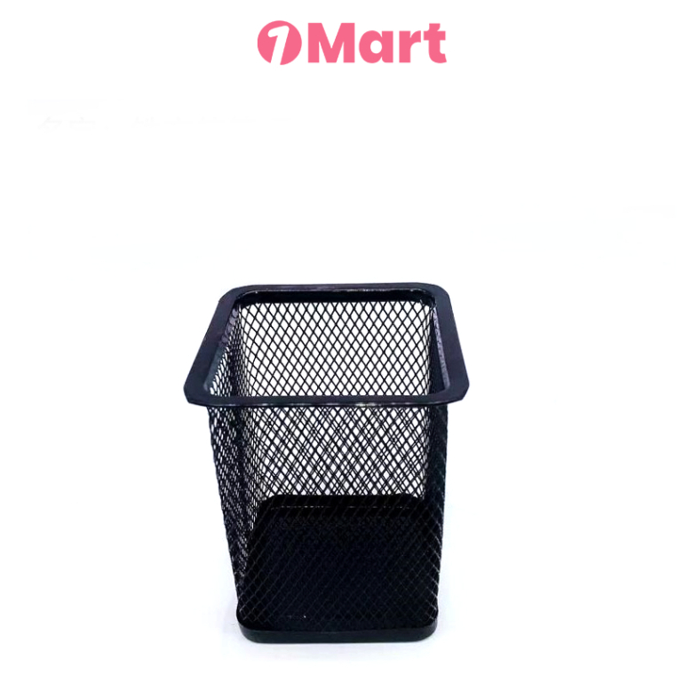 

1MART Tempat Pensil Jaring Besi Persegi – Hitam