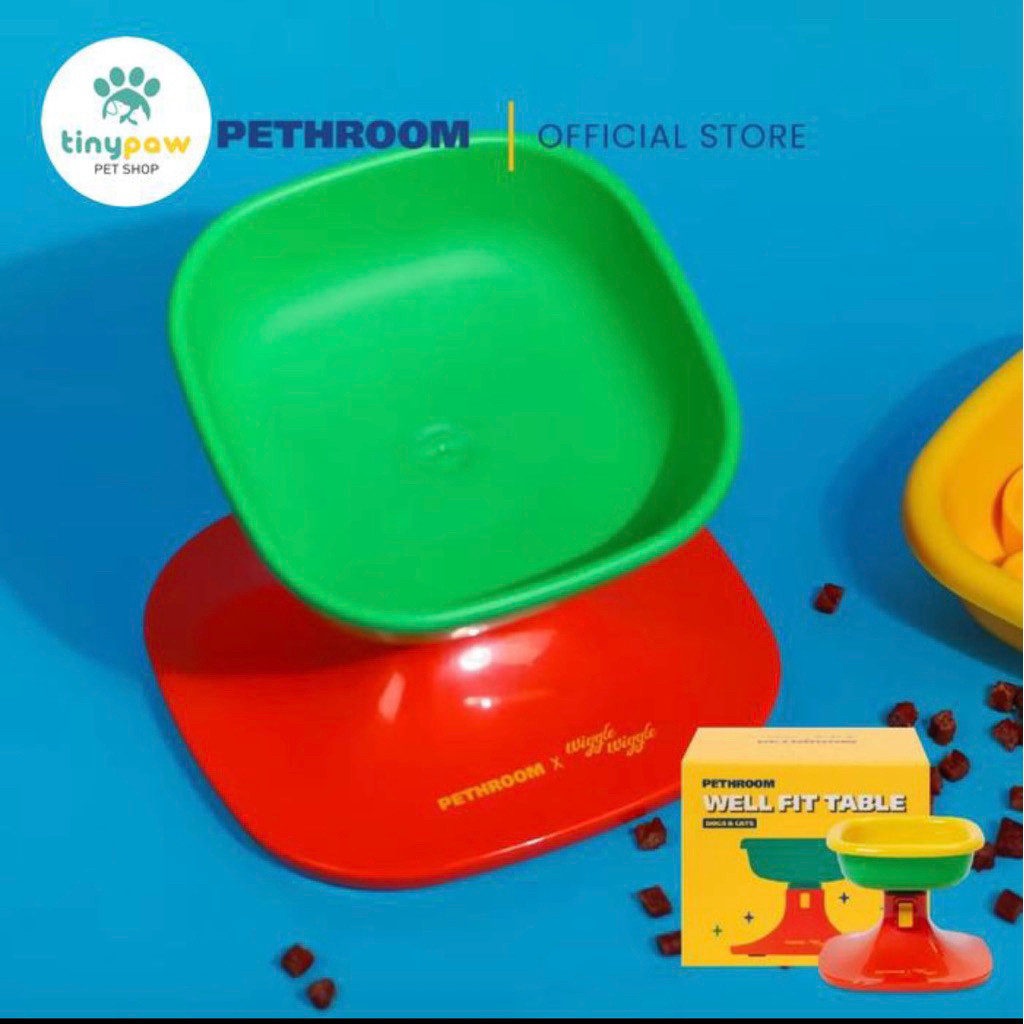 PETHROOM X WIGGLE WIGGLE WELL FIT TABLE TEMPAT MAKAN ANJING KUCING BISA DIATUR KETINGGIANNYA
