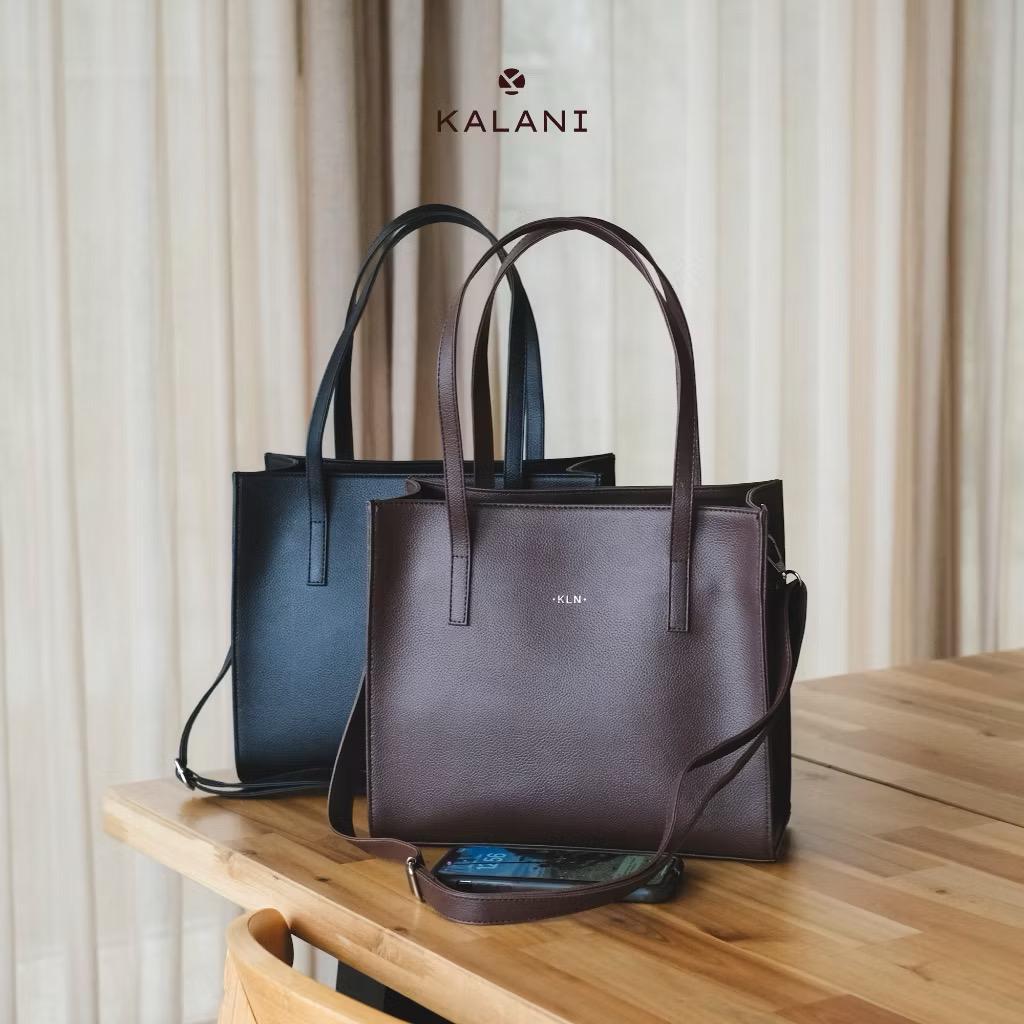 Kalani Bags Ellen Tote Bag Series PU Leather Tekstur Kulit Jeruk